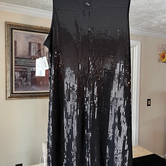 Size 2X all black sequin tank dress NWT - Picture 3 of 7